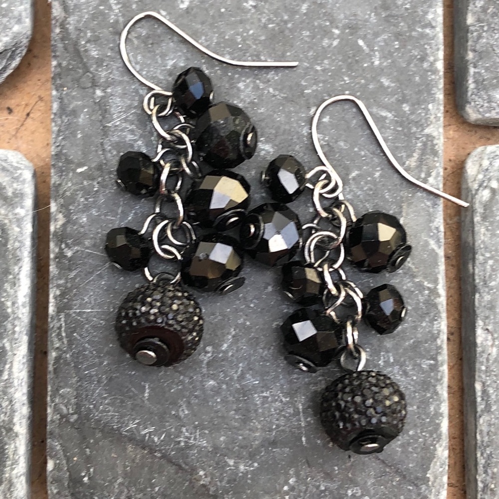 Black crystal earrings